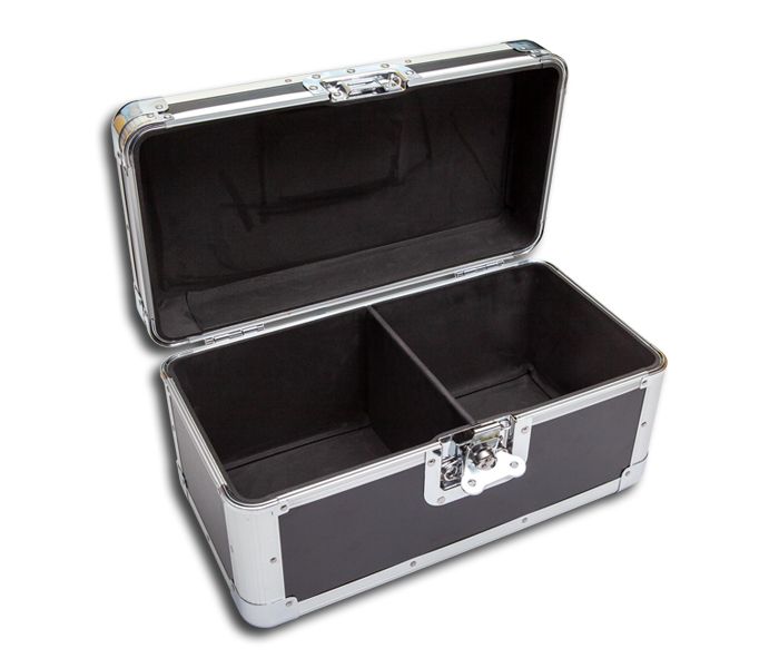 FLIGHT CASE NEGRO ALUMINIO ESTUCHE PARA DISCOS 200 45 RPM VINILO 7 PULGADAS