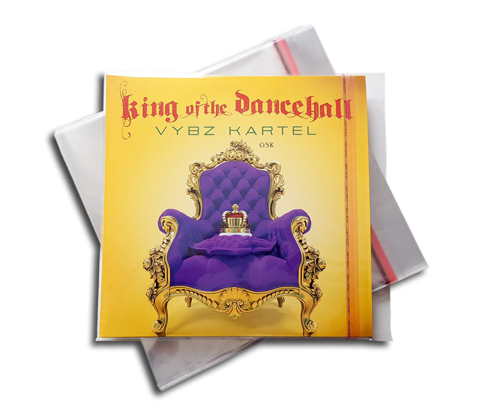 SCHUTZHÜLLEN FÜR LP 33 RPM 12" VINYL MIT KLEBEVERSCHLUSS POLYPROPYLEN DELUXE SLIM 40MY (100 Stk.)