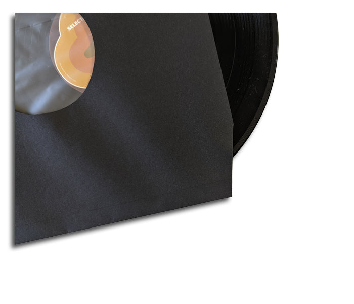 PAPIERHÜLLEN FÜR LP-SCHALLPLATTEN 33 RPM 12 ZOLL VINYL SCHWARZES UND ANTISTATISCHES PAPIER MIT ABGESCHNITTENEN ECKEN (100 Stk.)