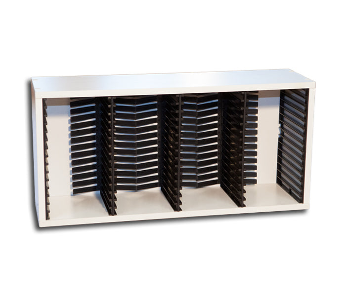 CONTENEIR EN BOIS BLANC POUR 60 CD AVEC ETUI