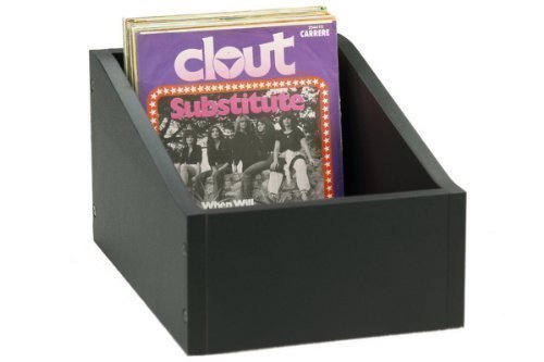 DJ BOX EN BOIS NOIR 130 DISQUES 45 RPM VINYLE 7 POUCES