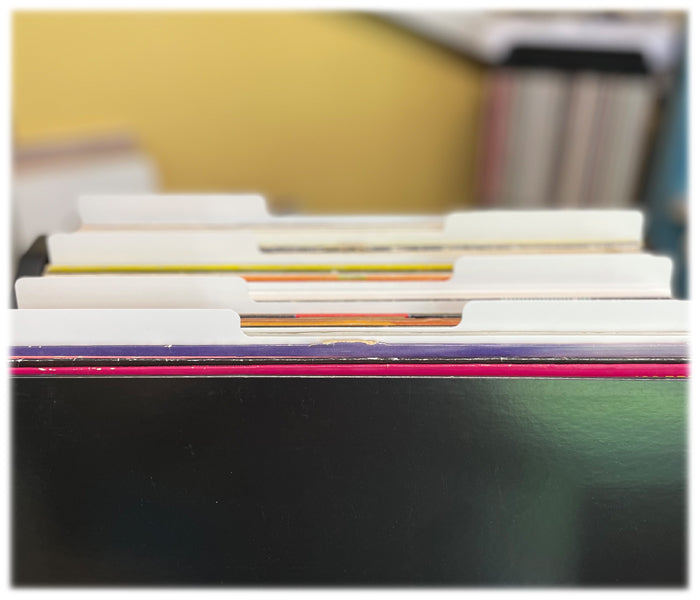 DIVISORI DI PLASTICA CON RIALZO COLORE BIANCO PER CATALOGARE I DISCHI LP 33 GIRI 12" (20 pz.)