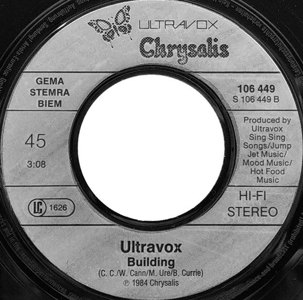 Ultravox – Dancing With Tears In My Eyes - Vinyl 7"