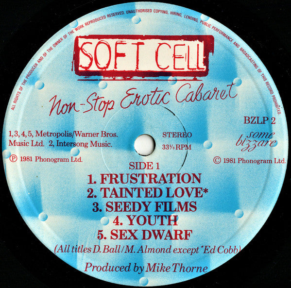 Soft Cell – Non-Stop Erotic Cabaret - Lp