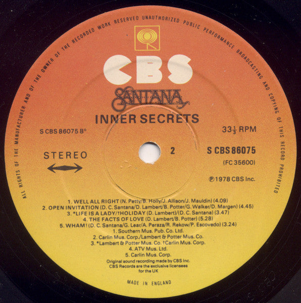 Santana – Inner Secrets - Lp