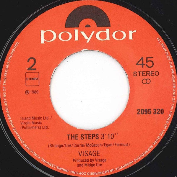 Visage – Fade To Grey - Vinyl, 7"