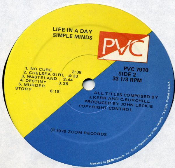 Simple Minds – Life In A Day - Lp