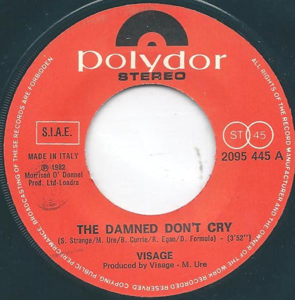 Visage – The Damned Don't Cry - Vinyl 7"