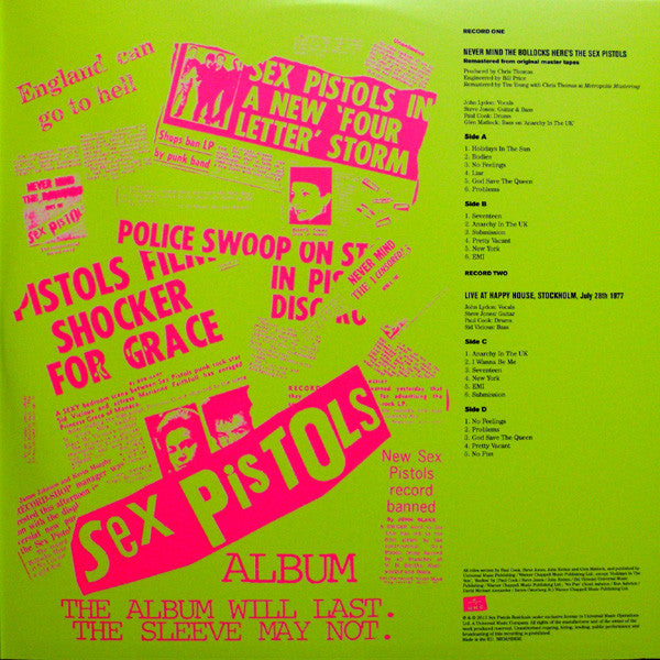 Sex Pistols – Never Mind The Bollocks, Here's The Sex Pistols - 2LP