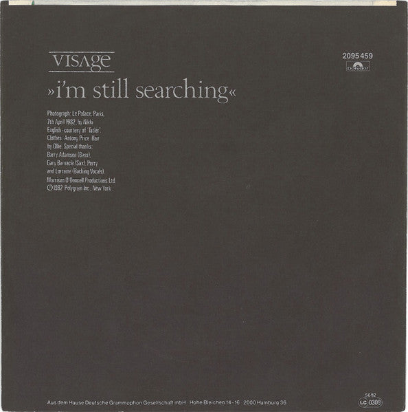 Visage – Night Train - Vinyl, 7"