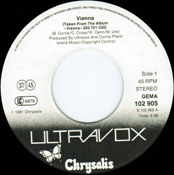 Ultravox – Vienna - Vinyl 7"