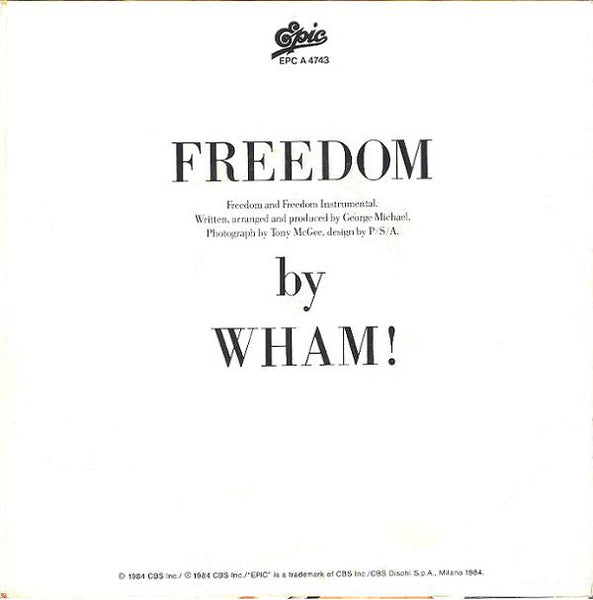 Wham! – Freedom - Vinyl, 7"