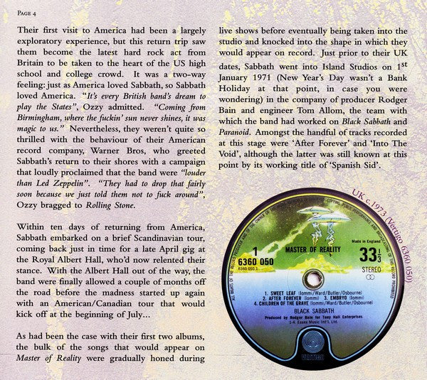 Black Sabbath – Master Of Reality - 2Cd