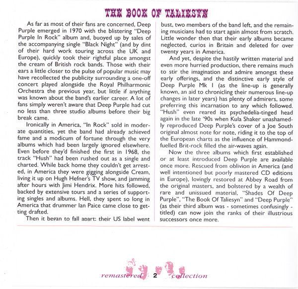 Deep Purple – The Book Of Taliesyn - CD Album