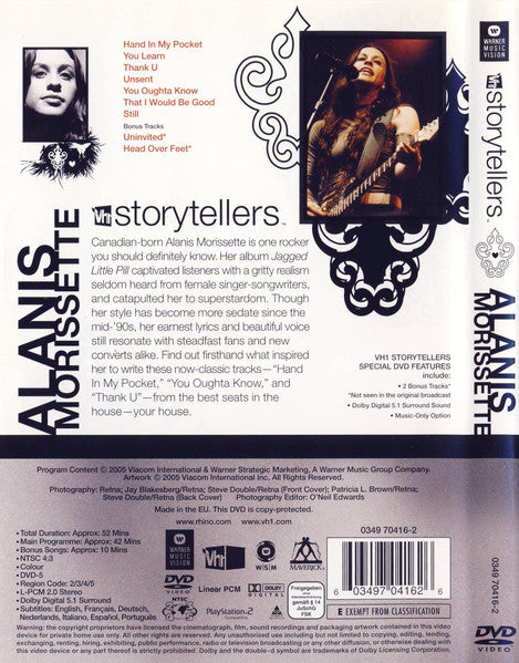 Alanis Morissette – VH1 Storytellers - Dvd