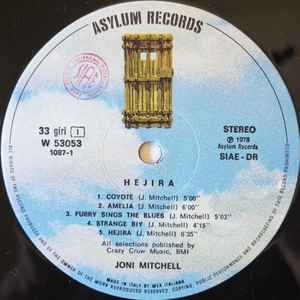 Joni Mitchell – Hejira - Lp