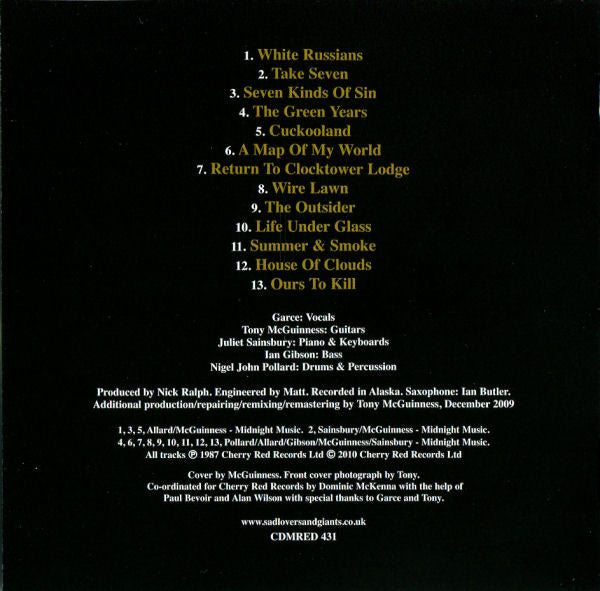 Sad Lovers & Giants* – The Mirror Test Redux - Cd