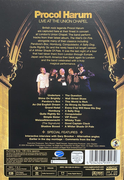 Procol Harum – Live At The Union Chapel - Dvd