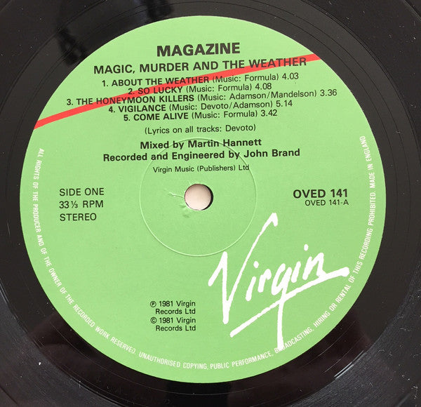 Magazine – Magic, Murder And The Weather - Lp