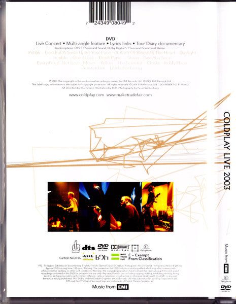 Coldplay – Live 2003 - Dvd