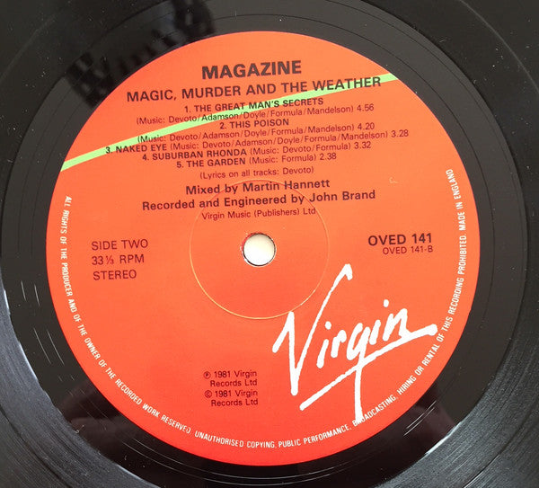 Magazine – Magic, Murder And The Weather - Lp