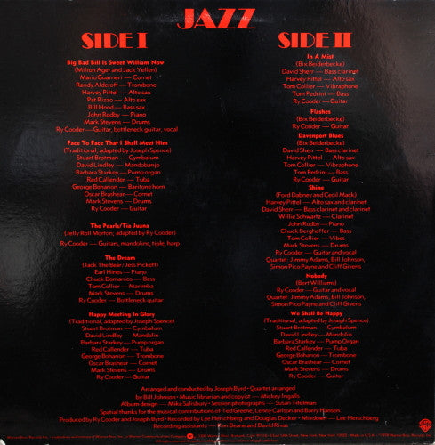 Ry Cooder – Jazz - Vinyl Lp