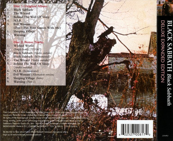 Black Sabbath – Black Sabbath - 2Cd deluxe edition