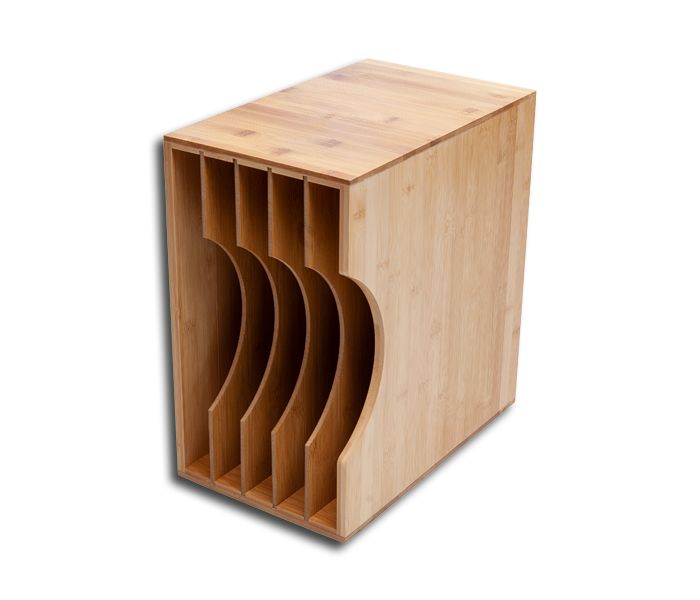 CAJA DE MADERA PARA 40 DISCOS DE VINILO 33 RPM 12 PULGADAS (BAMBÚ NATURAL)