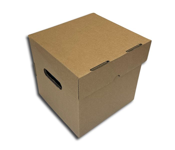 CAJA CONTENEDORA CON TAPA FIJA PARA 100 DISCOS DE VINILO DE 45 RPM 7"