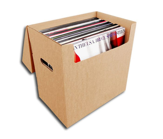 KARTONAUFBEWAHRUNGSBOX MIT FESTEM DECKEL FÜR 50 SCHALLPLATTEN LP