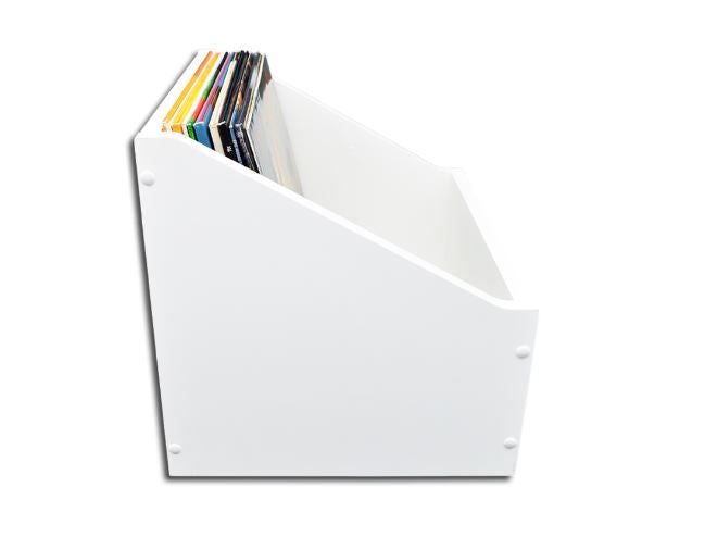 DJ BOX BLANCO MADERA CONTENEDOR 70 DISCOS LP 33 RPM VINILO 12 PULGADAS