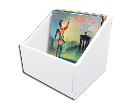 DJ BOX BLANCO MADERA CONTENEDOR 70 DISCOS LP 33 RPM VINILO 12 PULGADAS