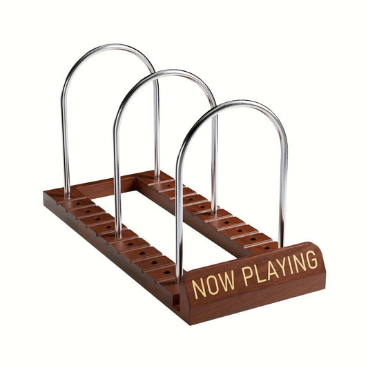 ESPOSITORE DI LEGNO E METALLO PER DISCHI LP 33 GIRI VINILE 12 POLLICI