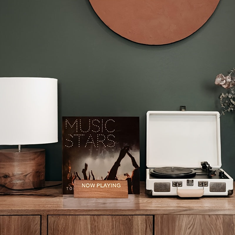 ESPOSITORE IN LEGNO MASSELLO PER DISCHI LP 33 GIRI VINILE 12 POLLICI