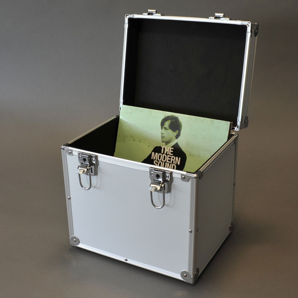 FLIGHT CASE PLATA ALUMINIO ESTUCHE PARA 50 DISCOS 78 RPM VINILO 10 PULGADAS 