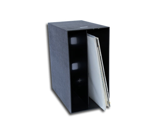 CONTENEDOR PLÁSTICO PARA 50 DISCOS LP 33 RPM VINILO 12 PULGADAS (NEGRO)