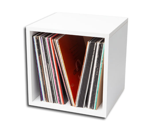 LP VINYLS CUBE WHITE – BEHÄLTER FÜR CA. 80 LP-SCHALLPLATTEN