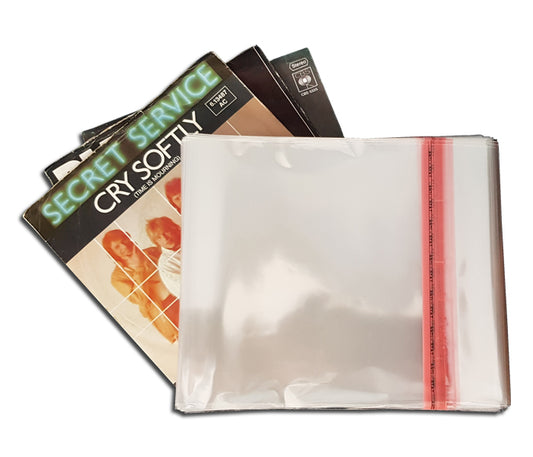 SCHUTZHÜLLEN FÜR SINGLE 45 RPM 7 "VINYL MIT KLEBEVERSCHLUSS POLYPROPYLEN DELUXE SLIM 40MY (100 Stk.)