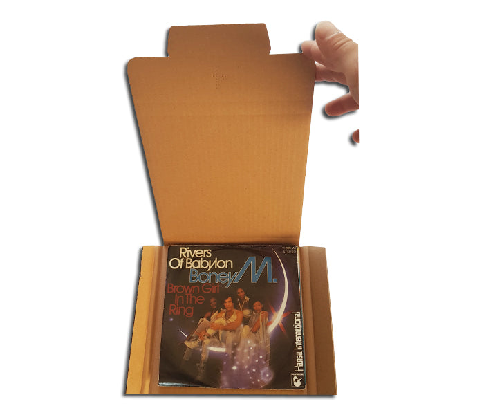 CAJAS PARA ENVÍO DE 1-5 DISCOS DE VINILO 45 RPM 7" (10 uds.)