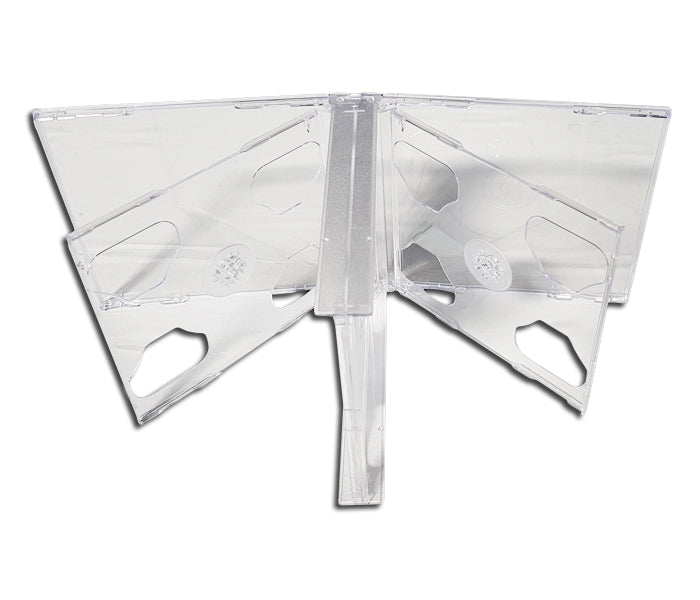 BOX JEWEL CASES - CAJA DE PLÁSTICO PARA 6 SOPORTES TRANSPARENTES CD/DVD (5 uds.)