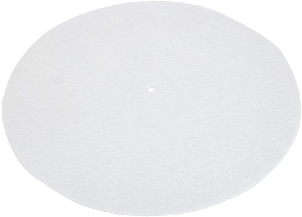 MATE PARA PLATO TOCADISCOS ALFOMBRA ANTIESTÁTICA ANTIDESLIZANTE (BLANCO)
