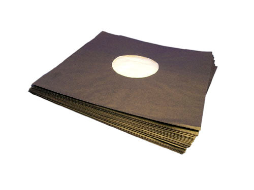 PAPIERHÜLLEN FÜR LP-SCHALLPLATTEN 33 RPM 12 ZOLL VINYL SCHWARZ UND ANTISTATISCHES PAPIER (100 Stk.)